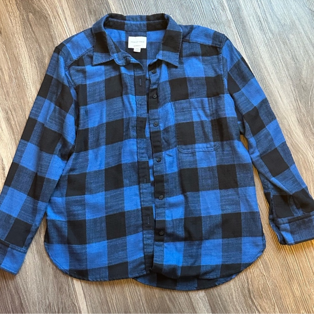 AMERICAN EAGLE Long Sleeve Button-Up Shirt